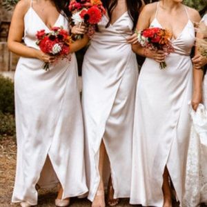 Bridesmaid dress, size Small, charmeuse material, wrap dress